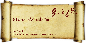 Glanz Ádám névjegykártya