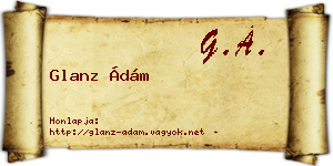 Glanz Ádám névjegykártya